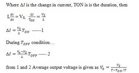 Step up Chopper Equations