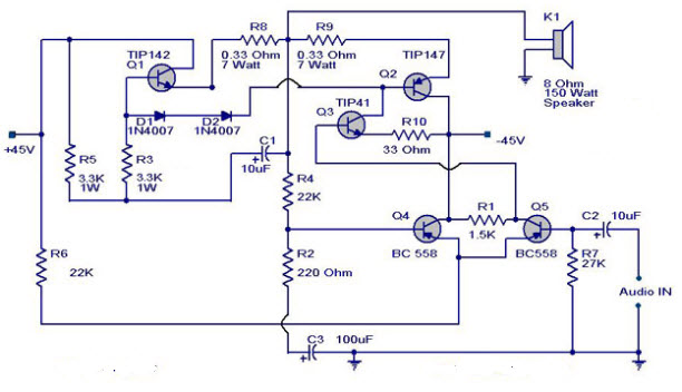 150 Watt Amplifier Circuit