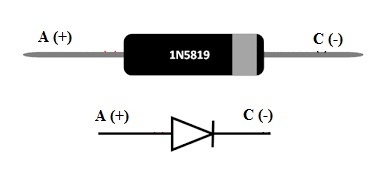 1N5819 Schottky Diode Pin Configuration