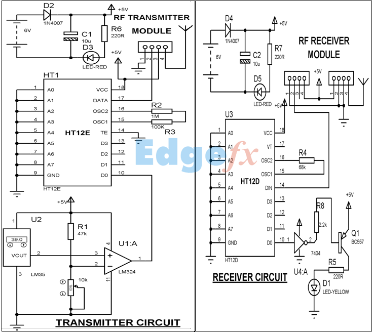 Wireless Over Temperature Alarm Circuit Diagram