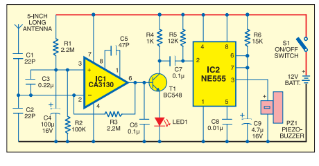 Mobile Bug Circuit using CA3130