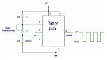 Pulse generating circuit using timer 555