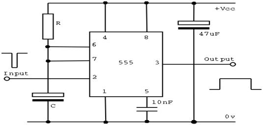 Timer as mono-stable multi-vibrator