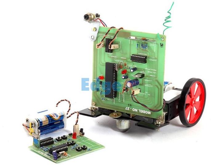 RF Controlled Robotic Vehicle with Laser beam arrangement