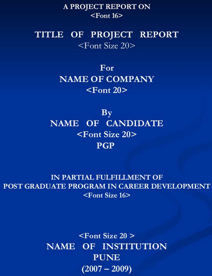 Title page Format