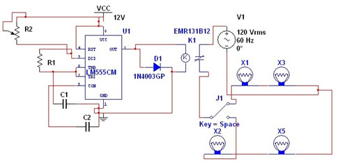 Flashing Lamps Using 555 Timer