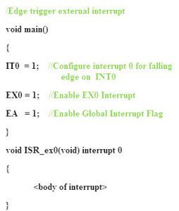 External Hardware Interrupt Programming