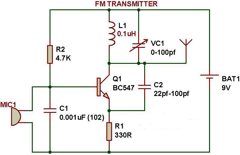 Fm Transmitter Circuit Diagram With Explanation