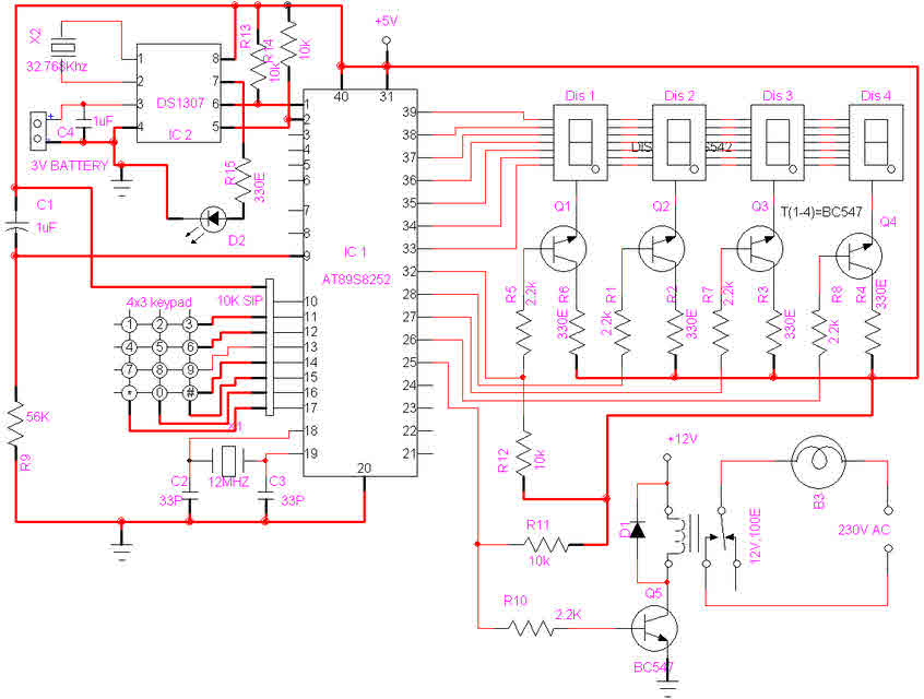 Microcontroller Based Project on Automatic School Bell Timer sram timing diagram 