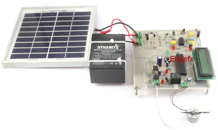 Solar Powered Auto Irrigation System Circuit by https://www.edgefxkits.com/