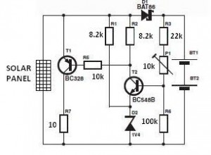 Circuit Diagram of Solar Powered Window Charger 