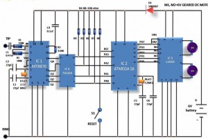 Circuit Diagram of Cell phone Operated Land Rover 