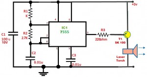 Burglar Alarm Transmitter Circuit using Laser Torch