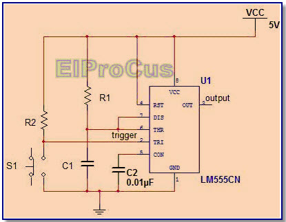 555 Timer IC in Monostable Mode