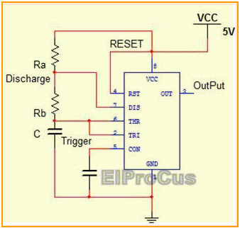 555 Timer IC in Astable Mode