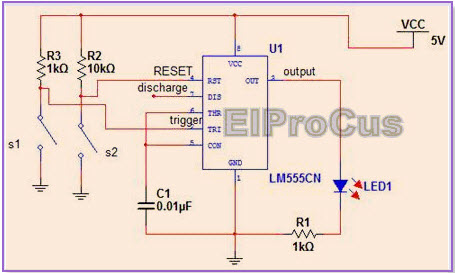 555 Timer IC in Bistable Mode or Schmitt Trigger