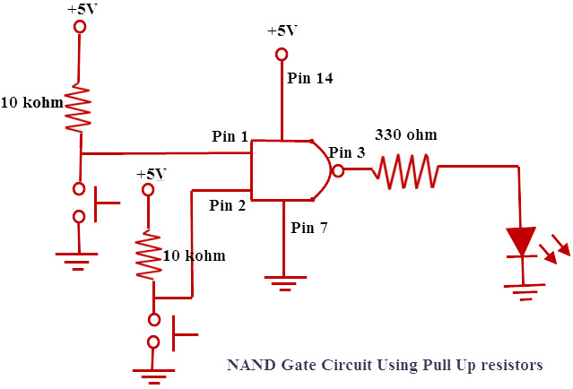 NAND Gate Circuit using Pull -up Resistor