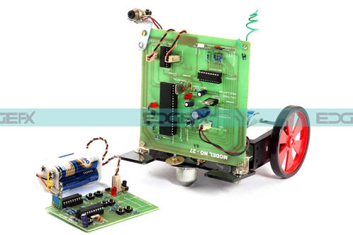 RF Controlled Robotic Vehicle with a Laser Beam Arrangement by Edgefxkits.com