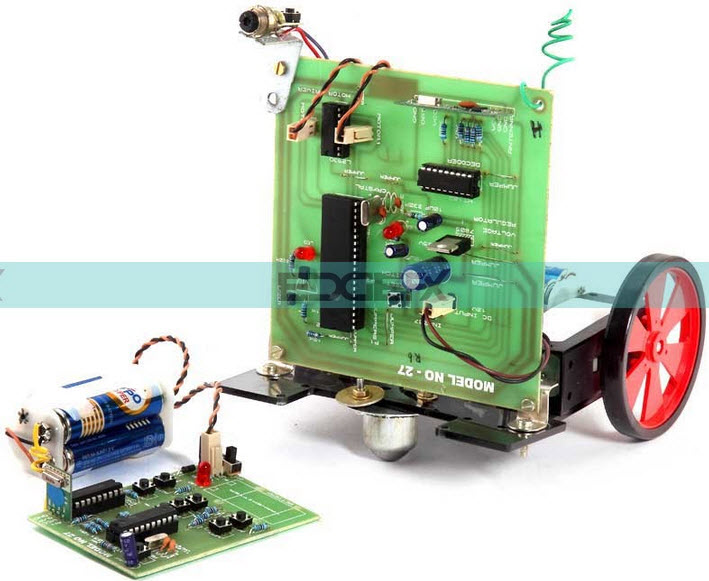 RF Controlled Robotic Vehicle with a Laser Beam Arrangement