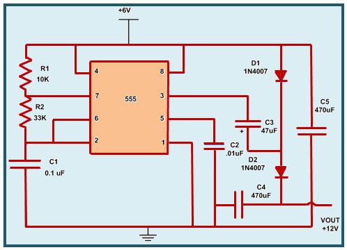 Voltage Doubler Circuit Using 555 Timer