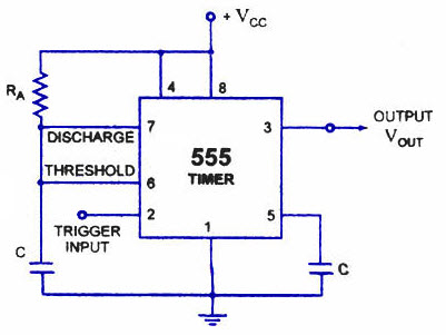 Monostable Multivibrator using 555 timer Circuit