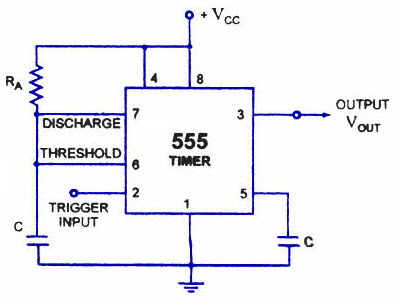 Monostable Multivibrator Timer Electronics Circuit