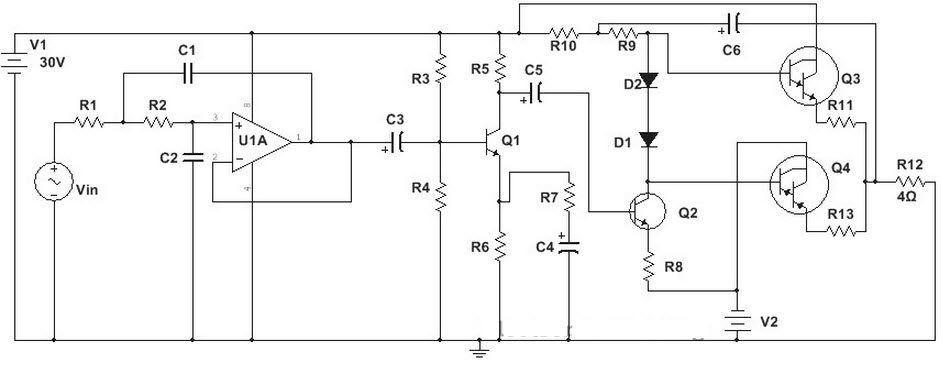 100W Subwoofer Amplifier Circuit