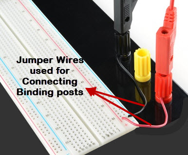 Connecting Binding Posts to Breadboard using Jumper Wires