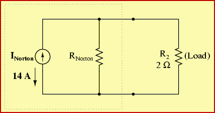 Nortons Equivalent Circuit with INorton, RNorton, RLoad