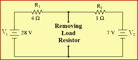 Nortons Theorem Example Circuit After Removing Load Resistor