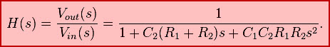 Transfer Function of the second order Sallen-Key circuit