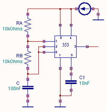 Astable Multivibrator Using 555 Timer