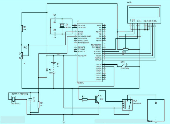 Footstep Power Generation System  Circuit Diagram