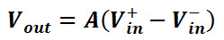 Differential Amplifier Gain (A) Equation
