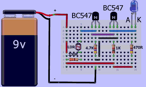 Connections of Dark Sensor Circuit