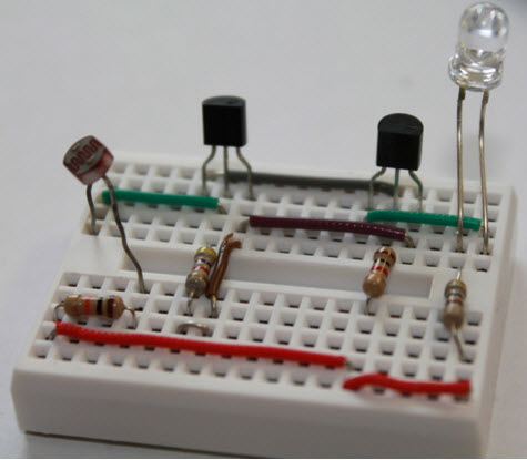 Dark Sensor Connections on Breadboard