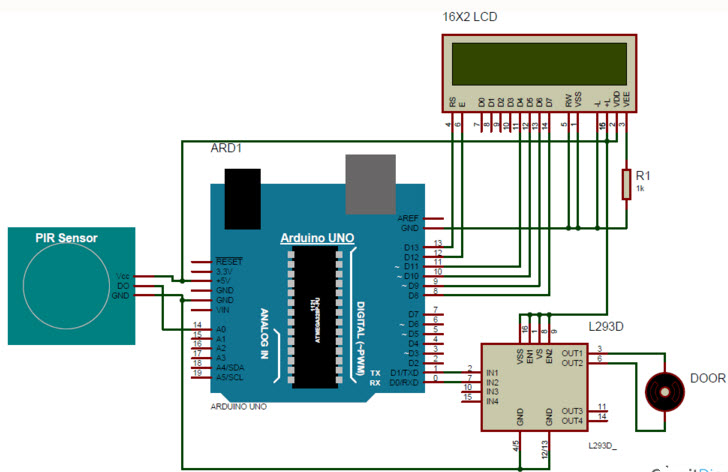 Automatic Door Opening System using PIR Sensor 10 pin relay wiring diagram 