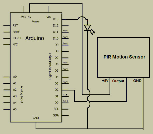 Arduino based Motion Sensor light Circuit