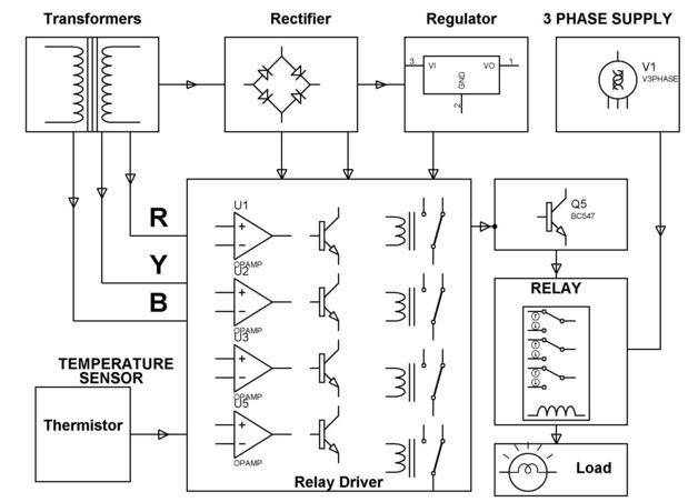 Induction Motor Protection System Circuit 