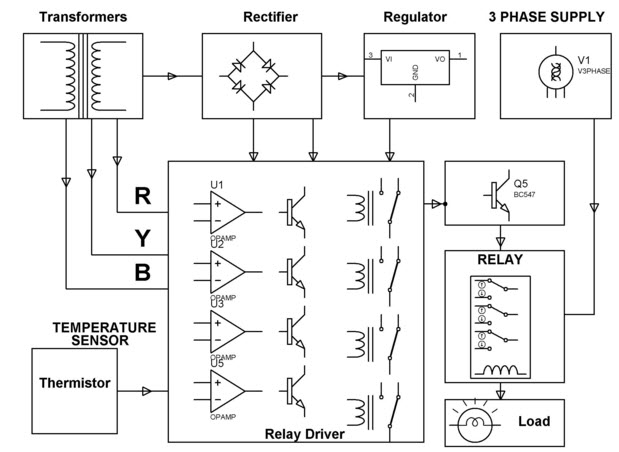 Induction Motor Protection System Circuit 