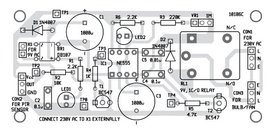 Component layout of the PCB