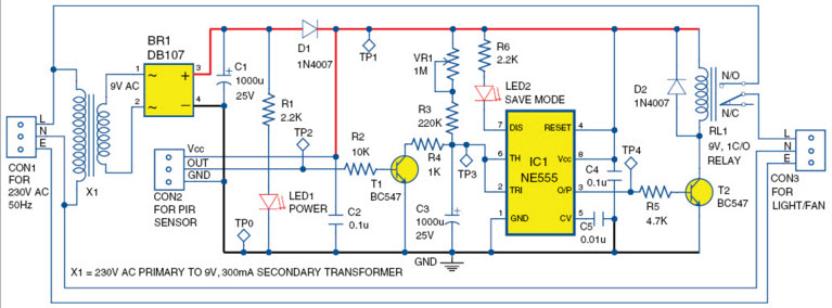 PIR Sensor based Power Saver Circuit