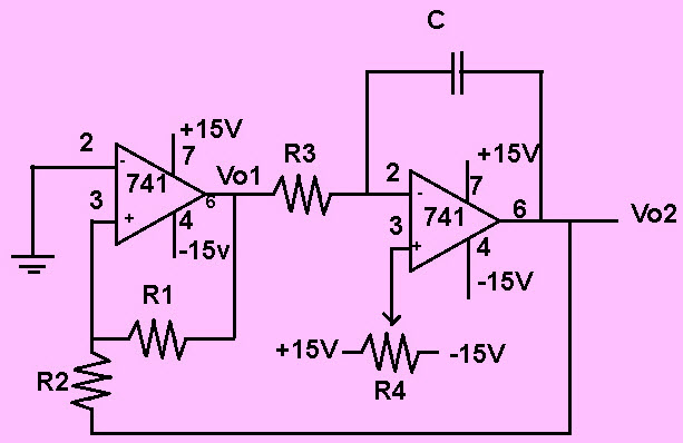 Sawtooth Wave Generator using OP-AMP