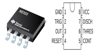 NE555 Timer DIP and Pin Configuration