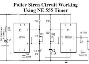 Police Siren Circuit Working Using NE555 Timer IC