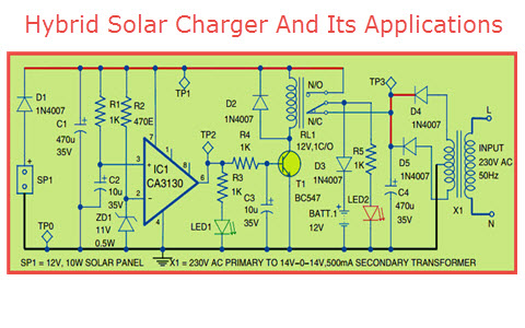 Hybrid Inverter With Solar Battery Charging Circuit Diagram