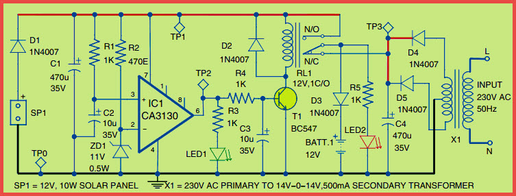 Hybrid Solar Charger Circuit