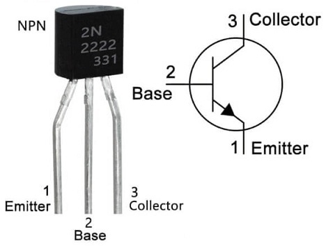 2N2222A Transistor : Pin Configuration, Circuit, Working & Its Applications