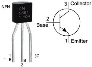 2N5551 Transistor Pin Configuration