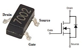 2N7002 MOSFET Pin Configuration
